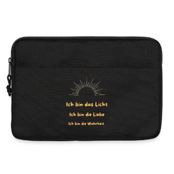 Achtsamkeit Sonne Logo, Selbstliebe-Shirt - Laptoptasche 13" - Schwarz - Vorne