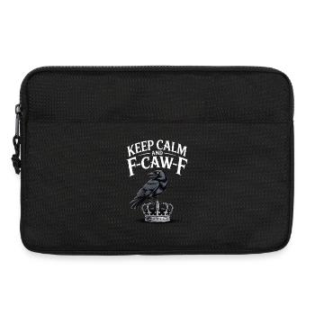 Krähe über Krone Keep Calm - Laptoptasche 13" - Schwarz - Vorne