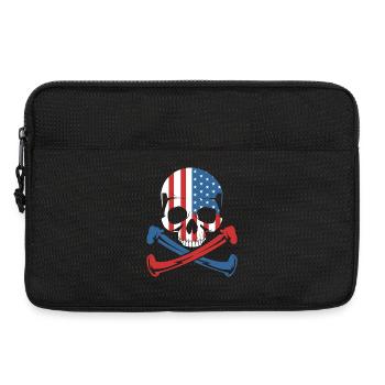 Chemise avec le drapeau américain en forme de crâne - Sacoche pour ordinateur portable 13 pouces - noir - Devant