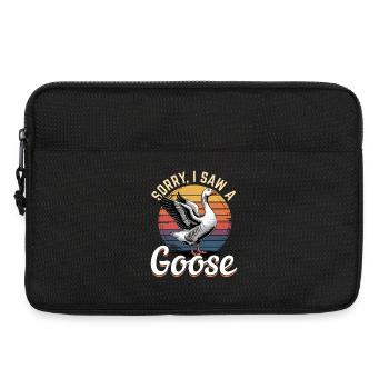 Drôle d’oiseau oie - Sacoche pour ordinateur portable 13 pouces - noir - Devant