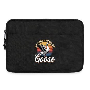 Drôle d’oiseau oie - Sacoche pour ordinateur portable 13 pouces - noir - Devant