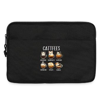 Cattfees Coffee Pun Cat Lover Humor - Laptop bag 13" - black - Front