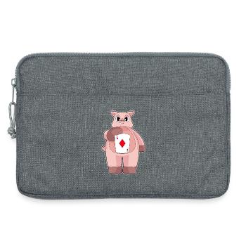 Pig Poker Jeu de cartes de poker - Sacoche pour ordinateur portable 13 pouces - gris chiné - Devant