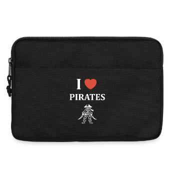 I love Pirates and Heart - Laptop bag 13" - black - Front