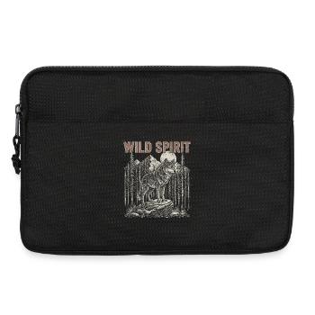 Wild Spirit Wolf Moon Forest - Laptop bag 13" - black - Front
