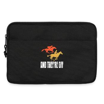 And They're Off Retro Horse Racing Start - Laptop bag 13" - black - Front