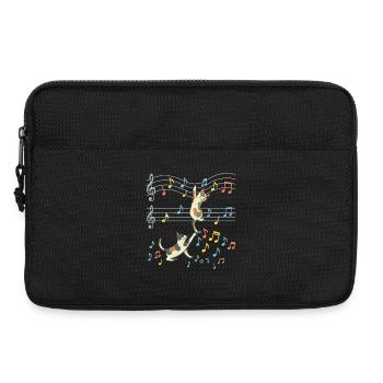 Cat Music Dance of Notes - Laptop bag 13" - black - Front
