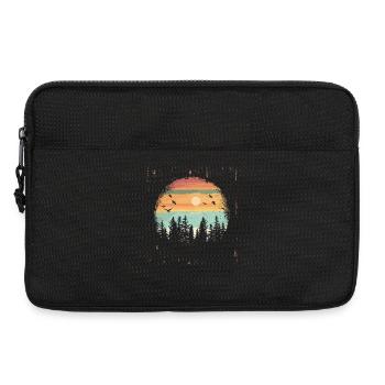 Retro Outdoor Wilderness Bärenbäume - Laptoptasche 13" - Schwarz - Vorne