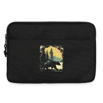 Retro Outdoor Wilderness Bärenbäume - Laptoptasche 13" - Schwarz - Vorne
