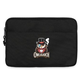 Hibou avec chapeau haut de forme et monocle – Owligarch - Sacoche pour ordinateur portable 13 pouces - noir - Devant