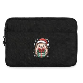 Hérisson Noël Joyeux Noël Cadeau - Sacoche pour ordinateur portable 13 pouces - noir - Devant