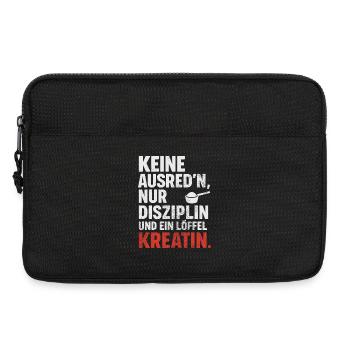 Keine Ausreden: Disziplin und Kreatin - Laptoptasche 13" - Schwarz - Vorne
