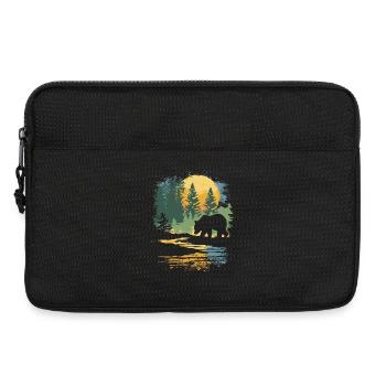 Retro Outdoor Wilderness Bärenbäume - Laptoptasche 13" - Schwarz - Vorne