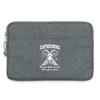 Steinbock Sternzeichen - Laptoptasche 13" - Grau meliert - Vorne