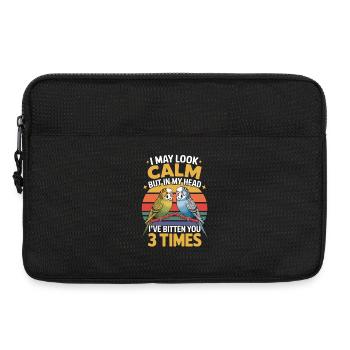 Perruche disant que j’ai peut-être l’air calme, mais dans mon - Sacoche pour ordinateur portable 13 pouces - noir - Devant