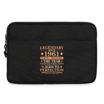 Vintage 1961 Born - Vintage 65th Birthday - Laptop bag 13" - black - Front