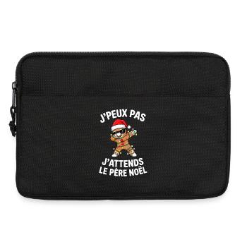 J’peux pas j’attends le Père Noël Bonhomme Pain  - Sacoche pour ordinateur portable 13 pouces - noir - Devant