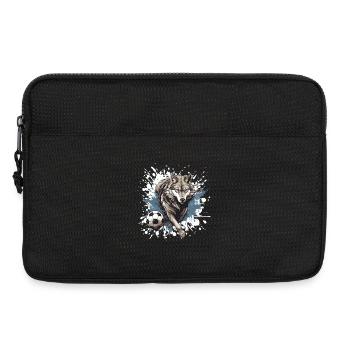 Wolf Fussball Team - Laptoptasche 13" - Schwarz - Vorne