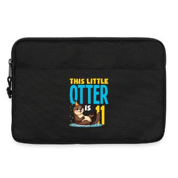 Cette loutre a 11 ans - Motif d’anniversaire mignon - Sacoche pour ordinateur portable 13 pouces - noir - Devant
