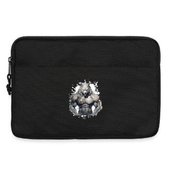 Wolf Muskeln Bodybuilding Beast - Laptoptasche 13" - Schwarz - Vorne