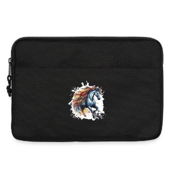 Einhorn Fussball Team - Laptoptasche 13" - Schwarz - Vorne