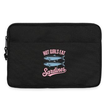 Sardines Pop Art Texte - Sacoche pour ordinateur portable 13 pouces - noir - Devant