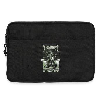 Therapie ist teuer Wind ist kostenlos Biker Schädel - Laptoptasche 13" - Schwarz - Vorne