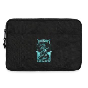 Therapie ist teuer Wind ist kostenlos Biker Schädel - Laptoptasche 13" - Schwarz - Vorne