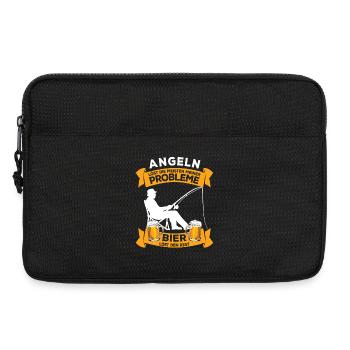 Fishing and Beer: Problem Solving, Angler Saying - Laptop bag 13" - black - Front
