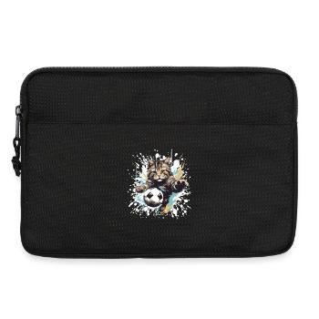 Katze Fussball Team - Laptoptasche 13" - Schwarz - Vorne