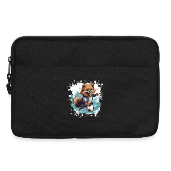 Pomeranian Hund Fussball Sport - Laptoptasche 13" - Schwarz - Vorne