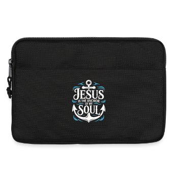 Jesus ist der Anker meiner Seele - Laptoptasche 13" - Schwarz - Vorne