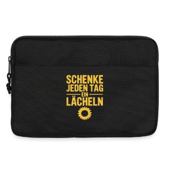 Donnez le sourire tous les jours avec le tournesol - Sacoche pour ordinateur portable 13 pouces - noir - Devant