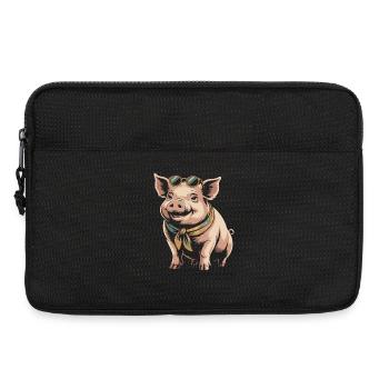 Lunettes de soleil Cochon avec Bandana - Sacoche pour ordinateur portable 13 pouces - noir - Devant