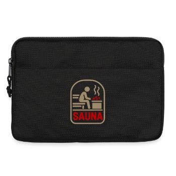 Sauna Symbol: Wärme, Ruhe und Stein - Laptoptasche 13" - Schwarz - Vorne