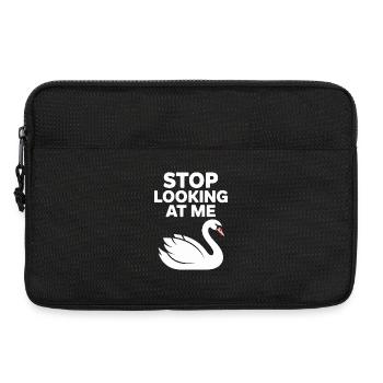 Funny Swan Stop Looking At Me Meme - Laptop bag 13" - black - Front