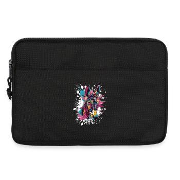 Colorful Zebra Head Splatter - Laptop bag 13" - black - Front