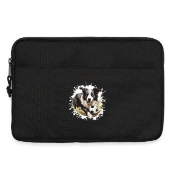 Border Collie Chien Football Sport - Sacoche pour ordinateur portable 13 pouces - noir - Devant