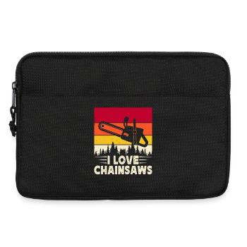 Lustiges Holzarbeiter Waldarbeiter Geschenk - Laptoptasche 13" - Schwarz - Vorne