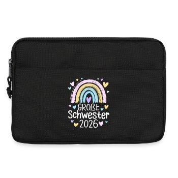 Große Schwester 2026 Regenbogen - Laptoptasche 13" - Schwarz - Vorne