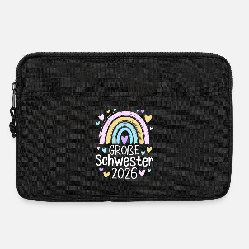 Große Schwester 2026 Regenbogen - Laptoptasche 13" - Schwarz