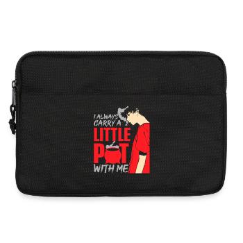 Anime Manga Otaku Smoking Weed Funny 420 - Laptop bag 13" - black - Front