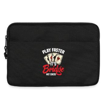 Spielen Sie Schneller, Es Ist Bridge, Nicht Schach - Laptoptasche 13" - Schwarz - Vorne