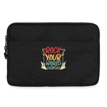 Rock Your World Every Day Music Guitar Rock Band - Laptoptasche 13" - Schwarz - Vorne