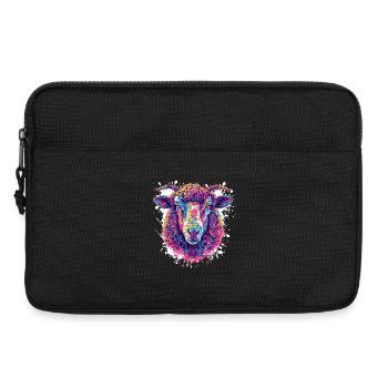 Buntes Schäferkopf Pop Art - Laptoptasche 13" - Schwarz - Vorne