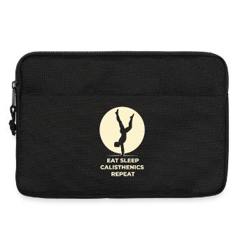Essen Schlafen Calisthenics Wiederholen Fitness Gym Workout - Laptoptasche 13" - Schwarz - Vorne