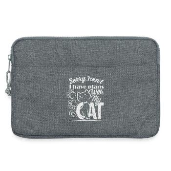Désolé, je ne peux pas, j’ai des plans avec mon chat - Sacoche pour ordinateur portable 13 pouces - gris chiné - Devant