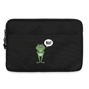 Grenouille sceptique qui dit non - Sacoche pour ordinateur portable 13 pouces - noir - Devant
