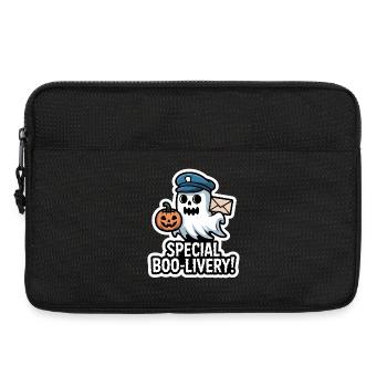 Postman Boo – Spooky Cute Halloween Ghost Delivery - Laptop bag 13" - black - Front