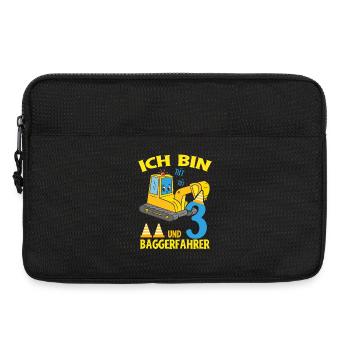 Geburtstag Bagger 3 Jahre Bagger Party Geschenk - Laptoptasche 13" - Schwarz - Vorne
